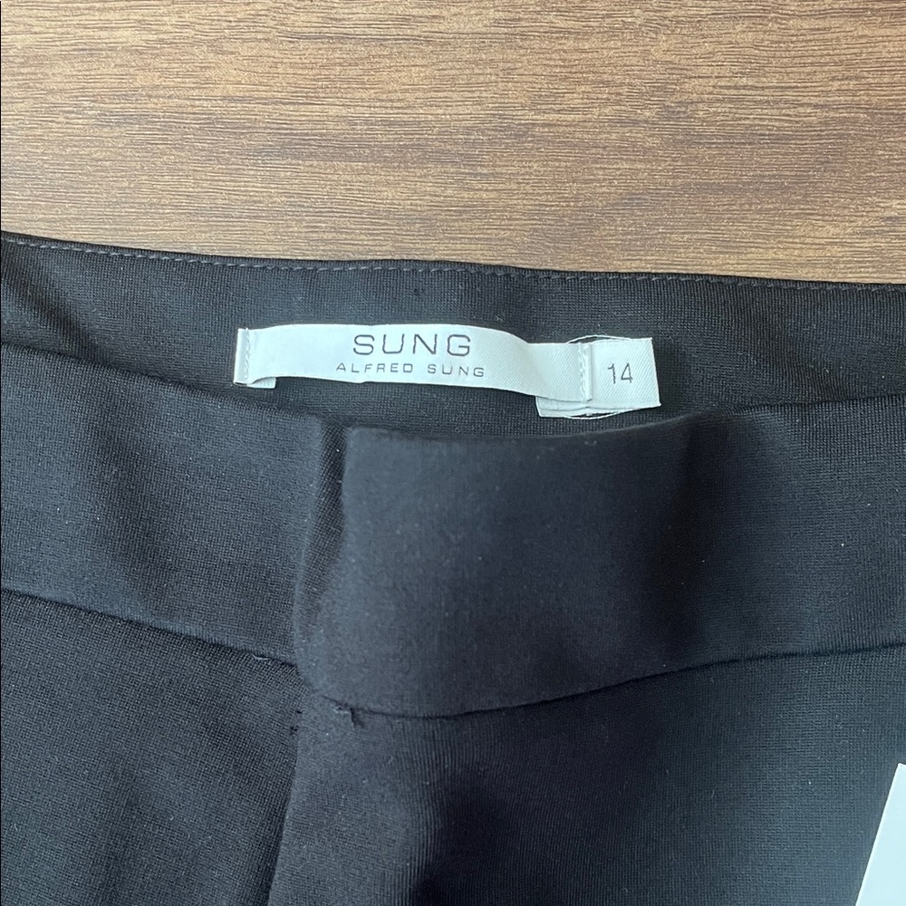 NEW ALFRED SUNG Elegant Black Trousers Wide Leg - Picture 3 of 8
